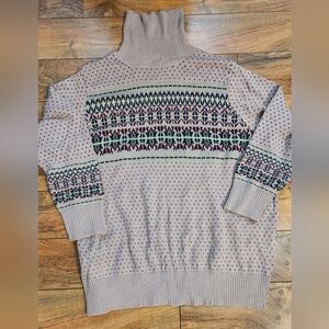 Woman Within Patterned Turtleneck Sweater, Size 3x